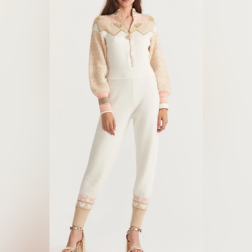 LoveShackFancy Lali Wool Knit Jumpsuit